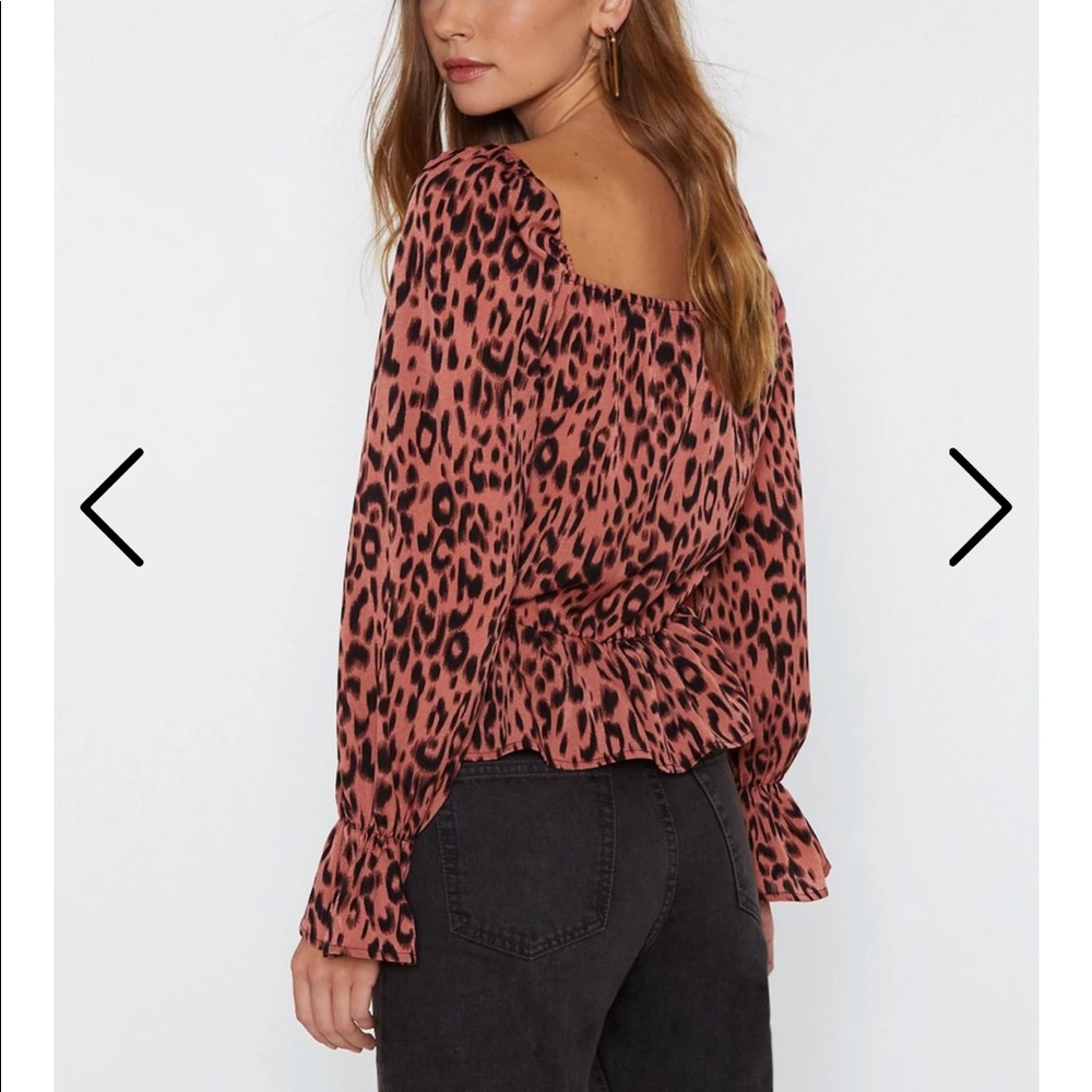 Nasty Gal Leopard Ruched Top - Picture 2 of 6